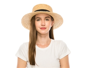 wholesale boater hats - raffia straw skimmer hat