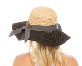 wholesale wide brim crochet raffia straw sun hat