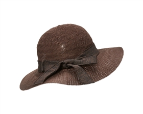 Bulk Brown Transitional Hats - Fall Hat w Bow Wholesale Hat