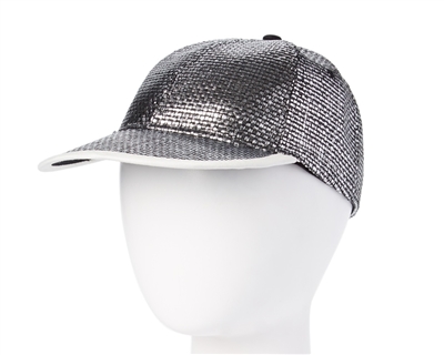 wholesale womens baseball caps - metallic straw dad hat