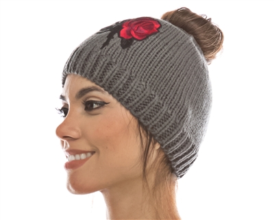wholesale messey bun beanie womens winter hats