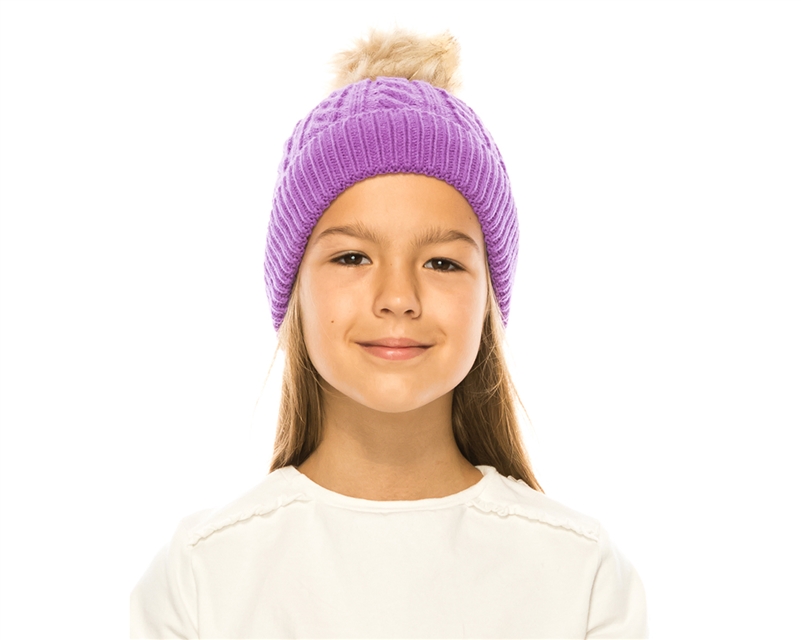 purple winter hat