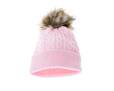 biord Kilauea Mountain sværd Wholesale Kids Beanies - Knit with Fur Pom Winter Hats