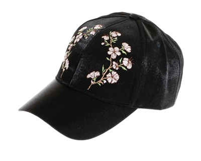 wholesale fashion shimmer fabric w embroidery baseball hats - womens winter caps