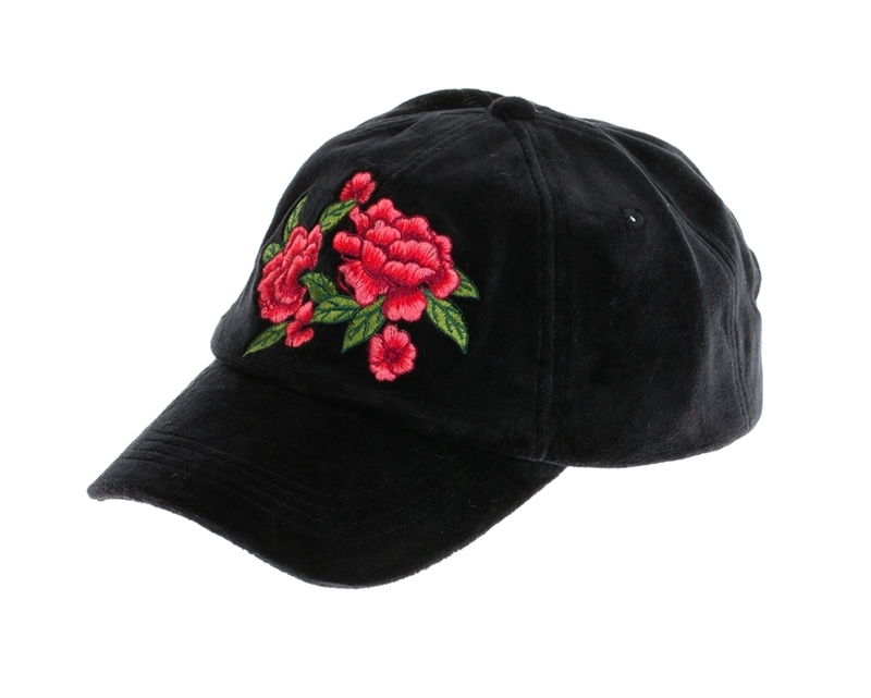 ANDERDM Velvet Embroidery Rose Flower Cap Women Bonnet Baseball Cap Winter Fashion Hat for Men Wholesale 
