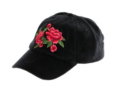 wholesale fashion velvet embroidery baseball hats - womens winter caps
