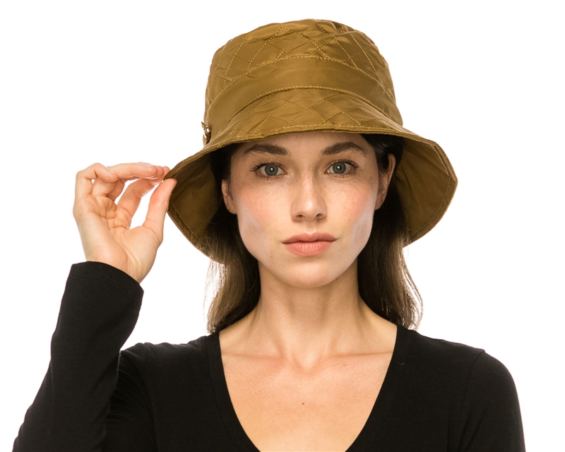 Wholesale Womens Rain Hats - Quilted Fashion Bucket Hat - Los