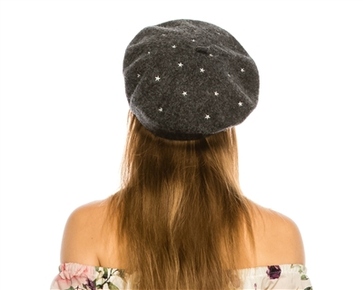 wholesale Star Embroidery Wool Beret