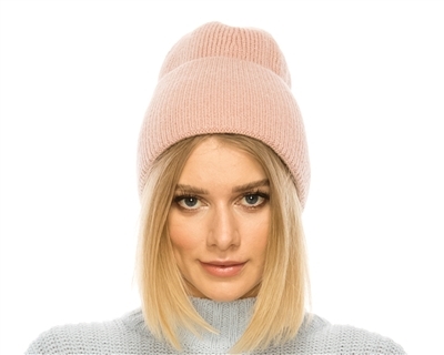 wholesale pink fashion beanies - womens pom Wide Cuff Lurex Beanie wholesale - 2020 wholesale beanie hats