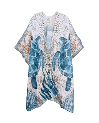 Wholesale Sea Turtle Print Kimono