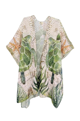 Wholesale Sea Turtle Print Kimono