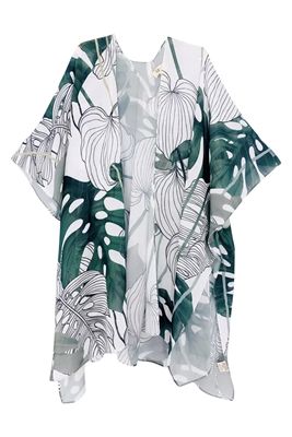 wholesale summer kimonos los angeles - tropical leaf print