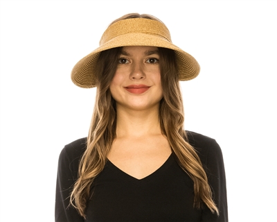 wholesale large sun visor ladies hats natural trim