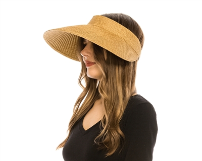 wholesale large sun visor ladies hats natural trim