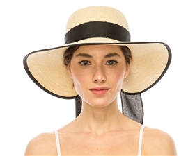 767 Butterfly Split Hat w/ Ribbon Bow