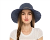 wholesale upf 50 protection hats - womens packable denim crusher travel hat