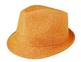wholesale orange hats Color Linen Fedora