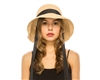 wholesale Fine Raffia Crochet Hat w/ Chin Sash