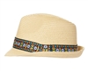 wholesale womens straw fedora hats - beach fedoras with tribal band