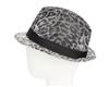 wholesale sinamay fedora hats black animal print