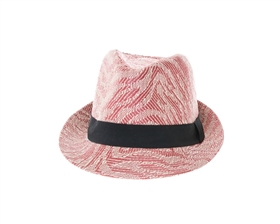 7927 Red Animal Stripe Summer Fedora