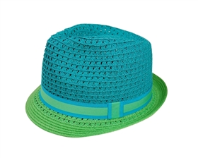 wholesale 2-tone summer straw fedora