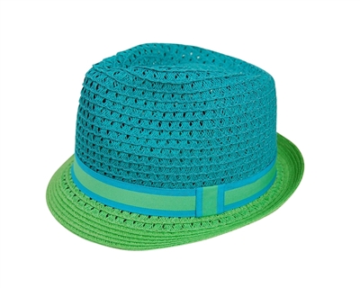 wholesale 2-tone summer straw fedora