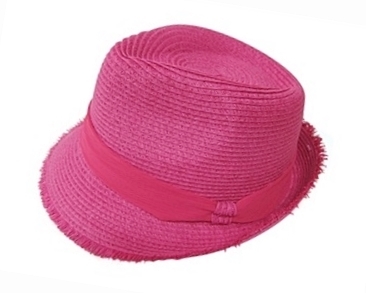 bulk cheap straw fedora hats - fuchsia womens fedoras chiffon band hat
