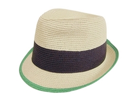 7953 Colorblock Straw Fedora