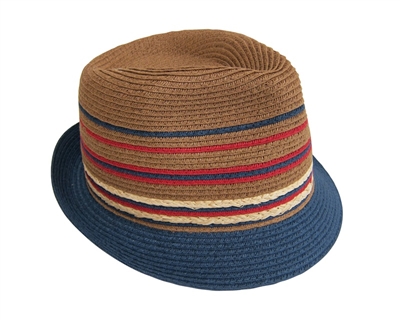 wholesale thin stripes straw fedora