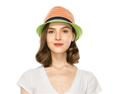 wholesale summer fedoras - bright straw fedoras for the beach