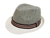 wholesale 2-tone straw fedora hat striped band
