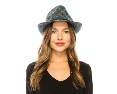 8019 Space Dyed Knitted Fedora