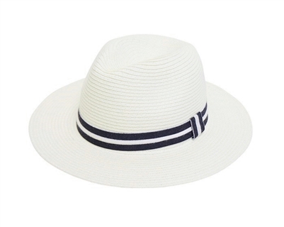 Wholesale Straw Panama Hat - White