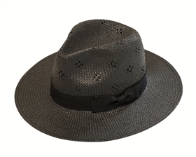 Wholesale Ladies Straw Panama Hats - Woven Toyo Straw Wide Brim Fedora Hats Wholesale