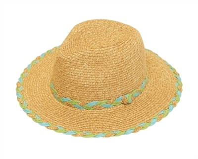 Wholesale Panama Hats - Straw with Braided Trim