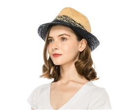 Wholesale Organic Raffia Straw Hats - Summer Fedora