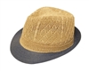 wholesale fedora hats straw natural knitted crown tight brim