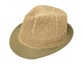 wholesale fedora hats straw natural knitted crown tight brim