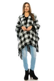Wholesale Blanket Scarves - Wholesale Buffalo Plaid Poncho