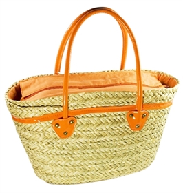 82721 Seagrass Tote with Pu Handles - with Defect