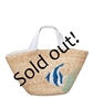 bulk straw beach bags - natural straw wholesale tote bags - tropical fish embroidery