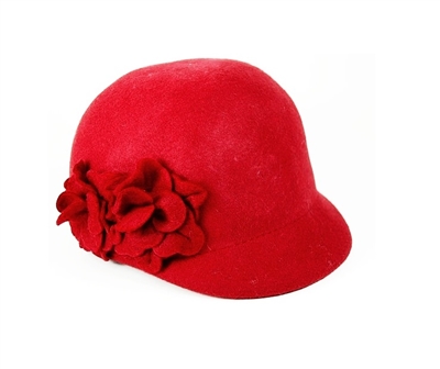 wholesale child's red felt riding cap