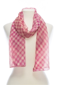 854-3 Harlequin Pattern Scarf - Pink