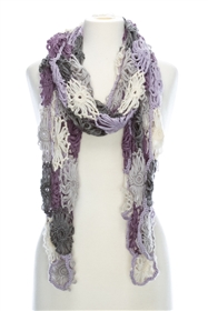 855 Hand-Crochet Multi-Color Floral Scarf