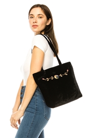 wholesale vintage tote bags - bulk velvet purses embroidered