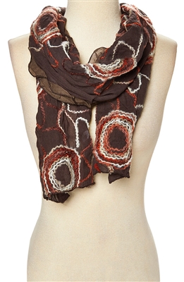 wholesale cotton scarves floral stitch