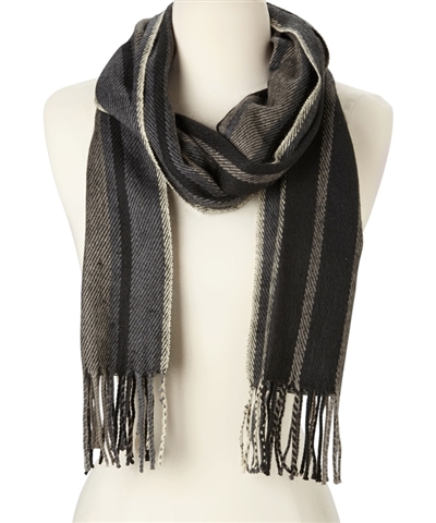 wholesale unisex striped wool blend scarf