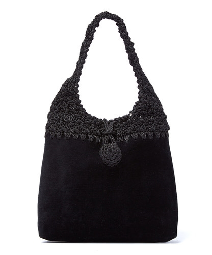 914 Small Black Velvet Evening Bag