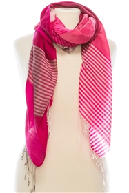 wholesale striped scarf - silky